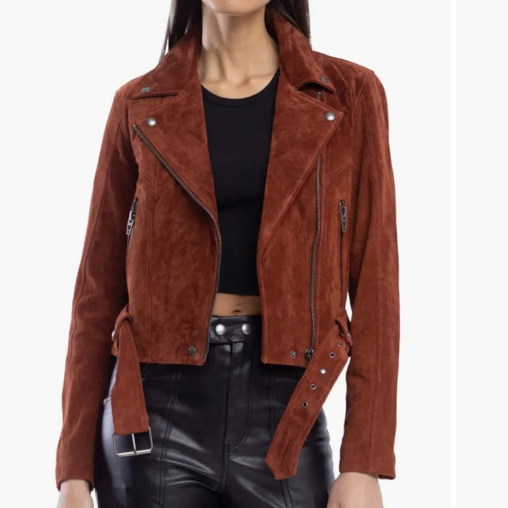 NWT Leather Suede Moto Jacket BLANKNYC XS